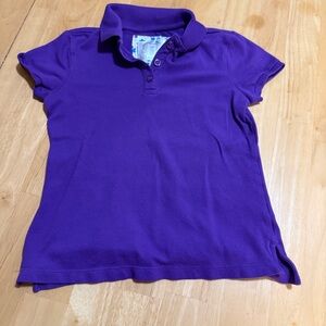 justice size 8 girls purple polo shirt (m